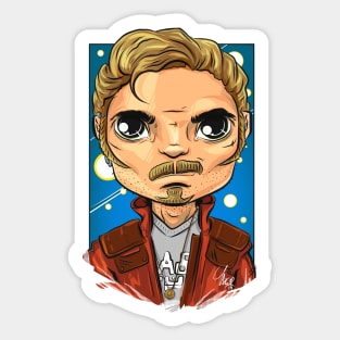 Pop Culture Caricature #12 - Starlord Sticker